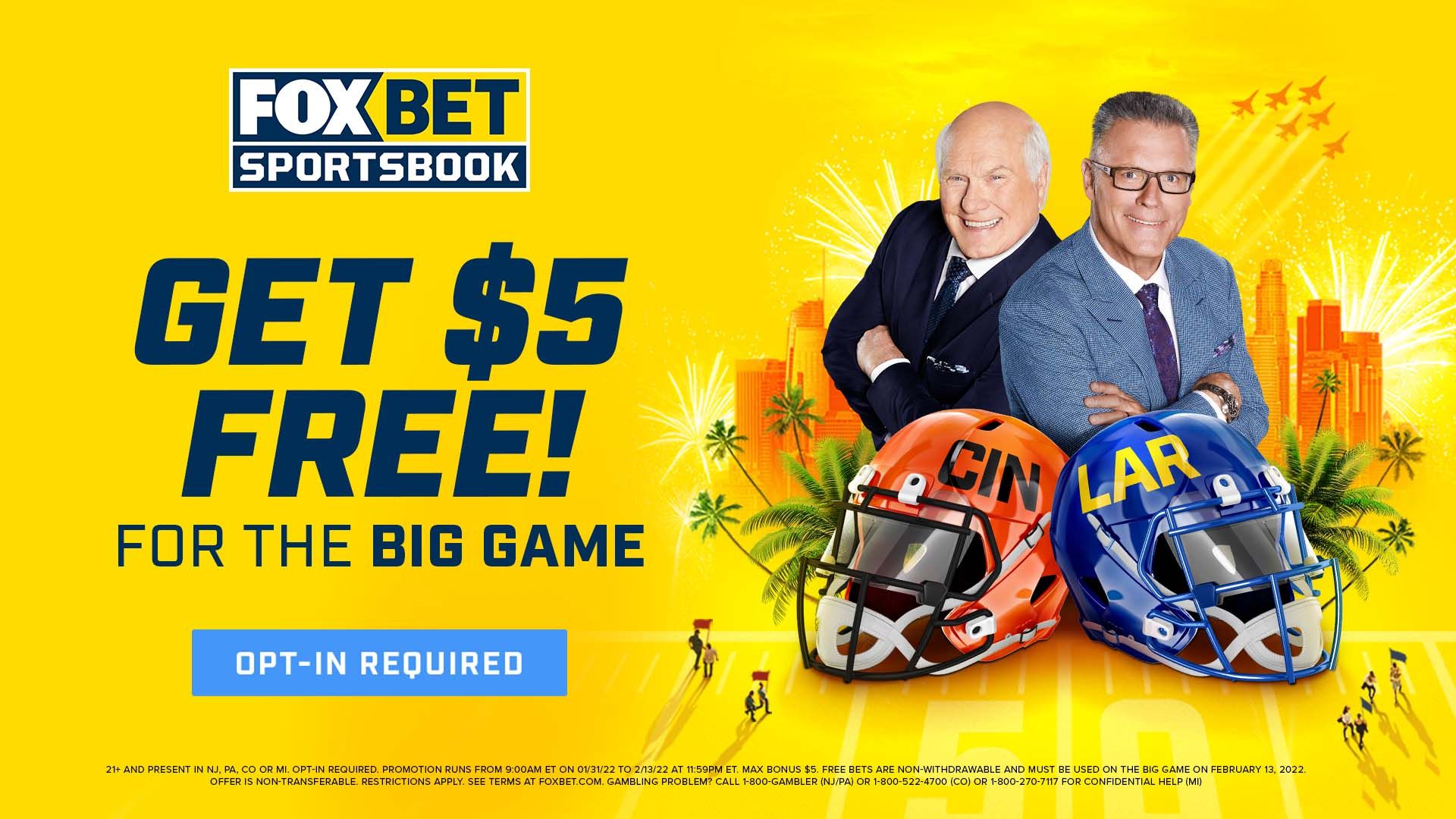 Special Offer: Get a FREE $5 Bet on Super Bowl LVI! (FOX Bet)