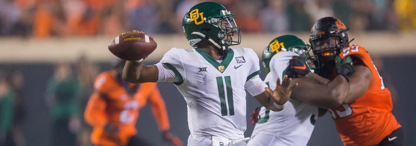 October 02, 2021: Baylor quarterback Gerry Bohanon (11) hands the